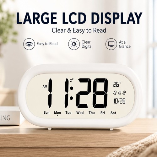 Large lcd digital wall clock - large,
