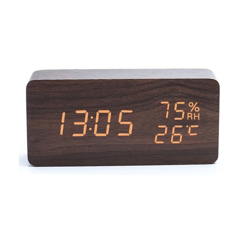Digital alarm clock wooden - clock,