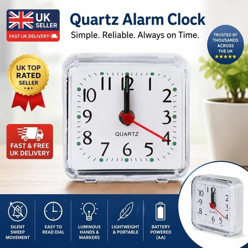 Small silent alarm clock - small,