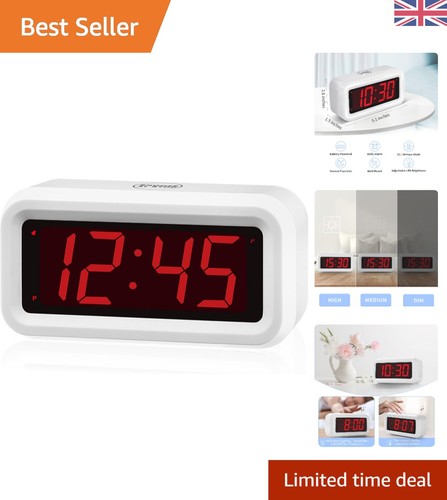 Sleek white cordless led - white, clock