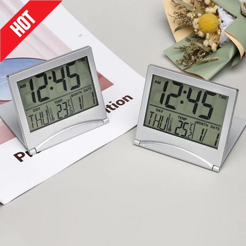 Silver folded stand clock - stand,